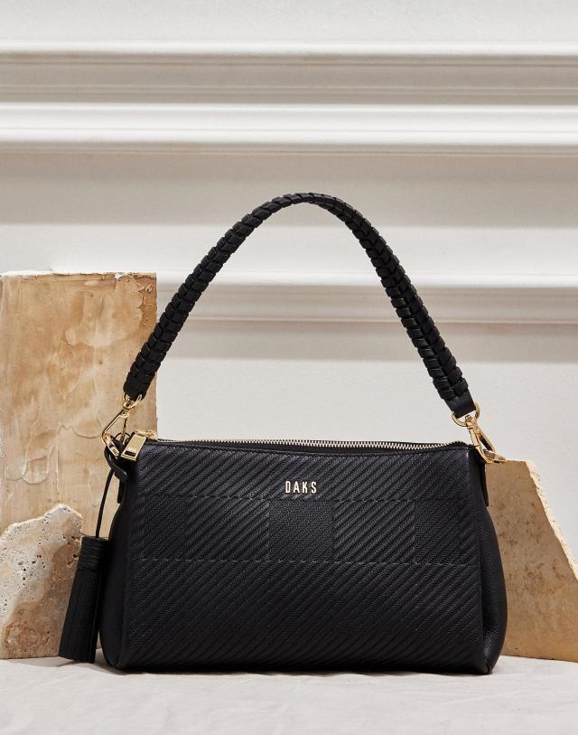 닥스_핸드백 (GREAT HOUSE CHECK) 블랙 하우스체크 경판 가죽 숄더백 DCBA2F415BK