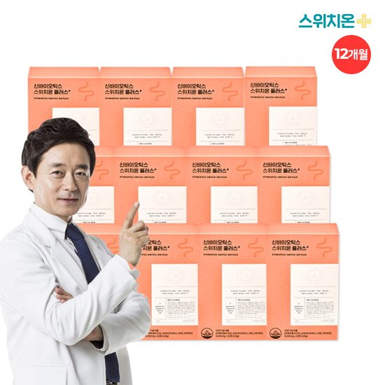 [12개월] 박용우 박사 신바이오틱스 플러스 19종 유산균 12박스(1박스:4,000mg*30포)