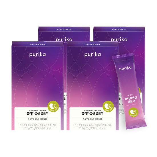 [퓨리카뮤신]4.[4박스]뮤신 글로우 콜라겐 젤리 키위맛 (1박스: 20g X 10포)