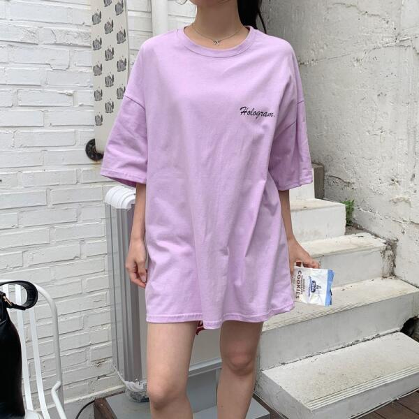 당사협력업체 아트박스 아트박스/옷자락 여자 여름 무지 심플 이지웨어 롱 티셔츠