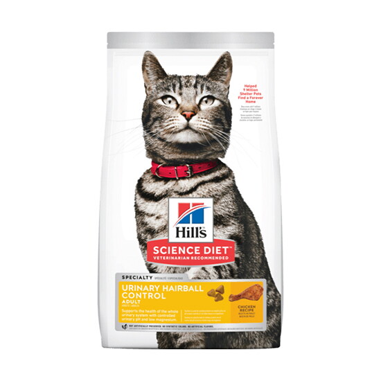 힐스  뉴트리션 힐스사이언스다이어트 [힐스 사이언스 다이어트] 캣 어덜트 유리너리 헤어볼 컨트롤 1.58kg,
