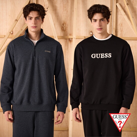 [게스 언더웨어] 26FW 게스 GUESS 남성 기모 셋업 2세트