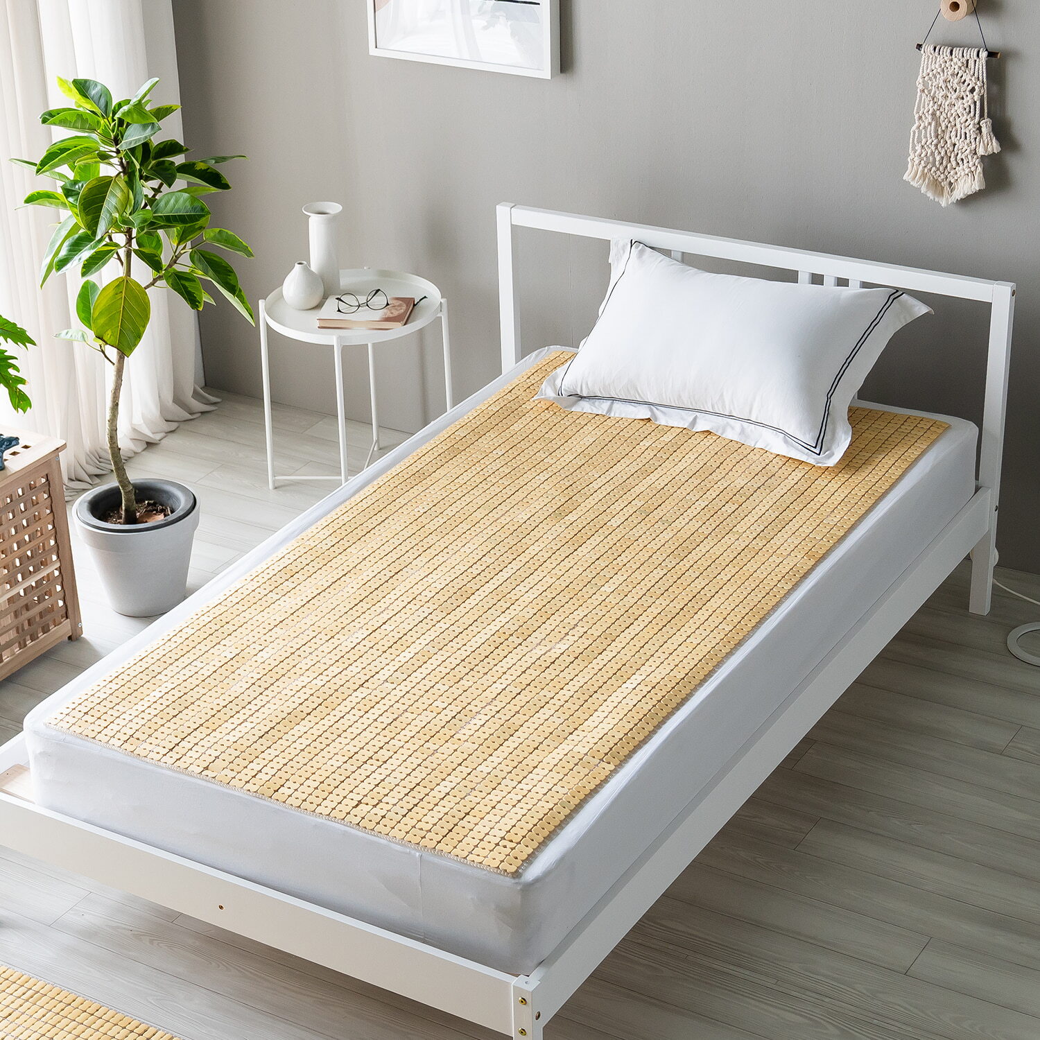 (주)한빛아이티씨 한빛카페트 [한빛카페트]13mm 내츄럴 대나무 마작자리 침대마작 90x180cm 싱글