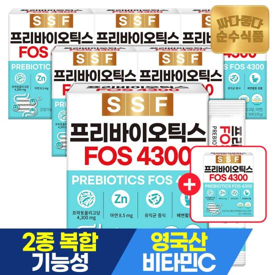 [5/1~10 +본품1박스더]프리바이오틱스 FOS4300 아연 프락토올리고당 30포 x 총7박스 / 비타민C 17종 생유산균