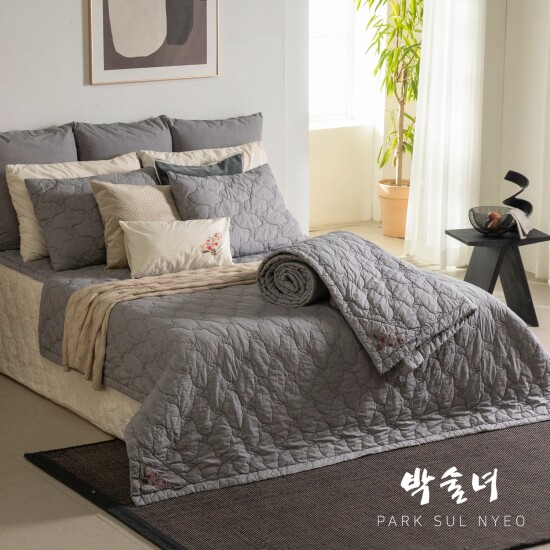 [박술녀]★방송에서만1+1★[OneTV][Q]양모 피그먼트 이불 겸 패드 세트_연모(戀慕)