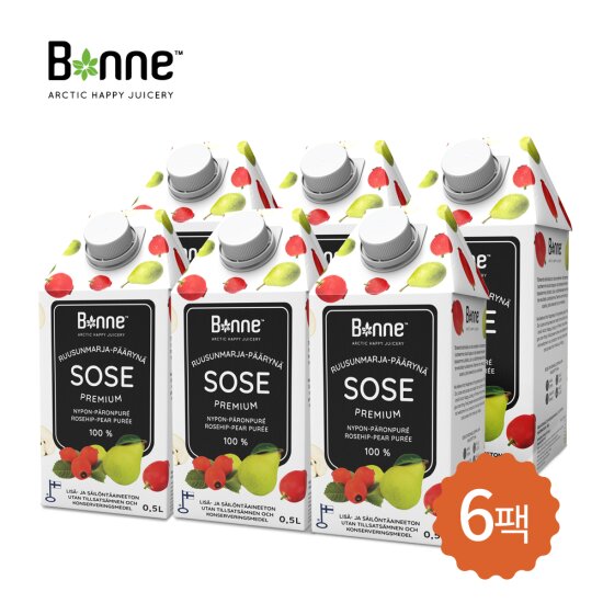 [본네]프리미엄 로즈힙 배 퓨레 주스 500ml 6개입