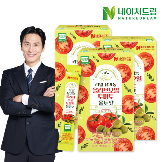 [네이처드림][비밀특가]리얼 유기농 올리브오일 토마토 올토샷 20ml 14포 3박스