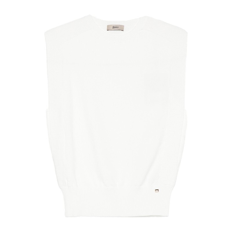 HERNO 에르노 에르노 메탈 로고 탭 리브 트림 베스트 MG000163D76092 1001BIANCO 1001 BIANCO