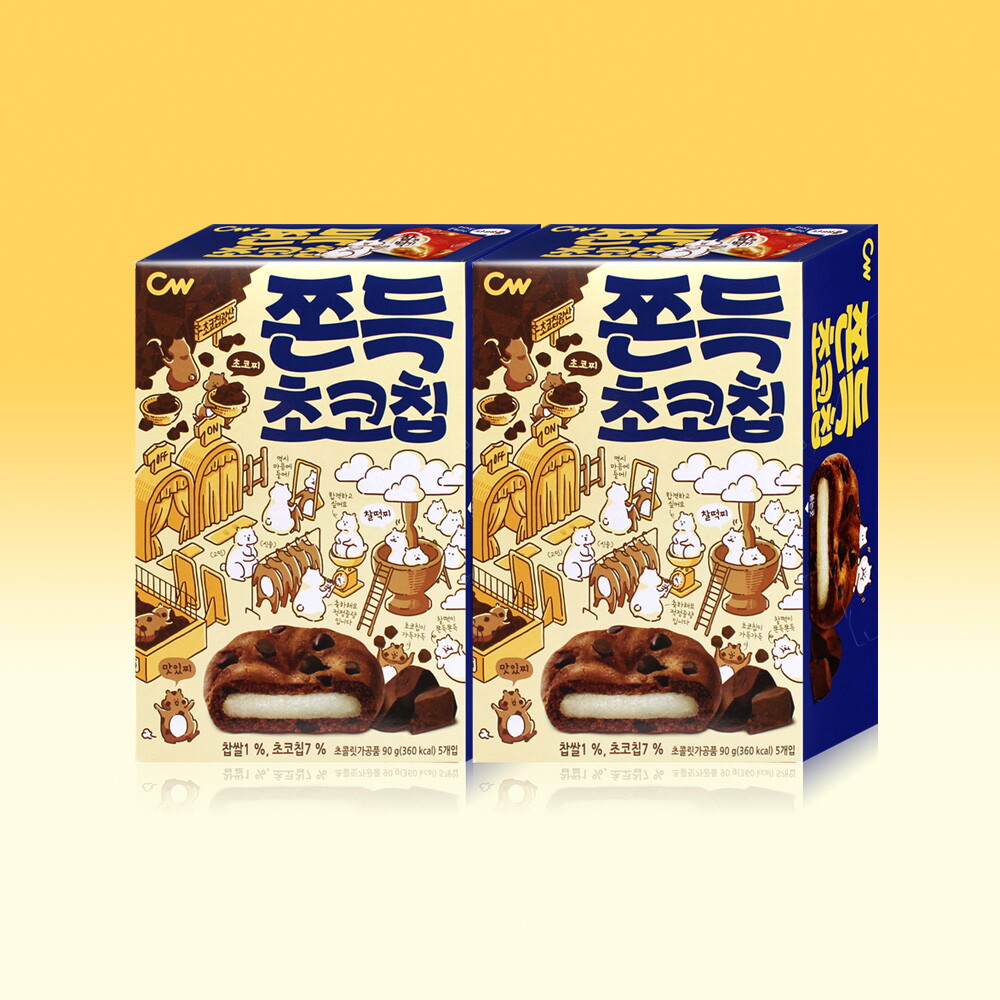청우식품 CW 청우 쫀득 초코칩 90g (5개입) x2개/초코과자 쿠키