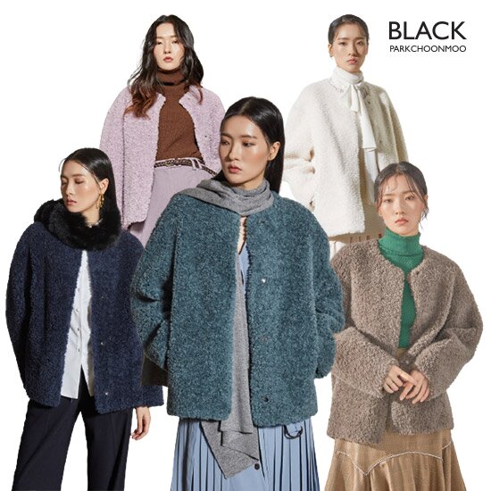 (박춘무블랙) 컬링 호주 양모 라운드 하프코트