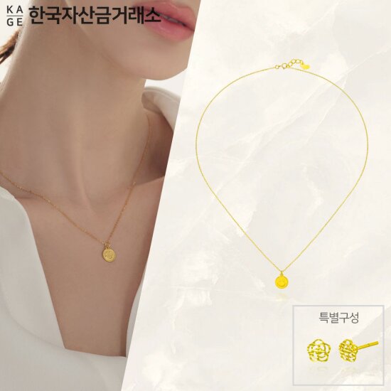 24K 스마일 목걸이 + 24K장미귀걸이