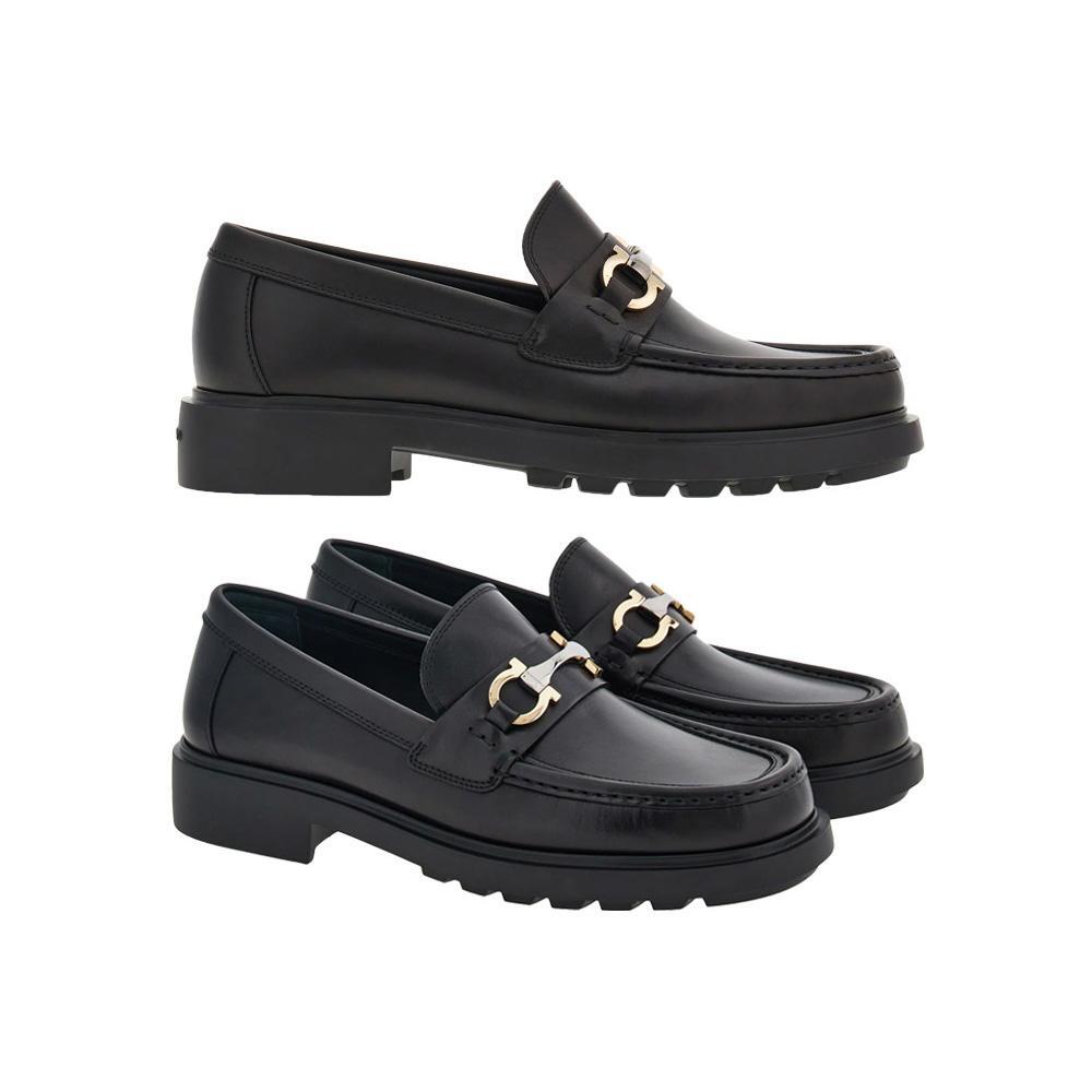 FERRAGAMO 살바토레 페라가모 25FW 더글라스 DUGLAS 더블 간치니 로퍼 블랙 0768108