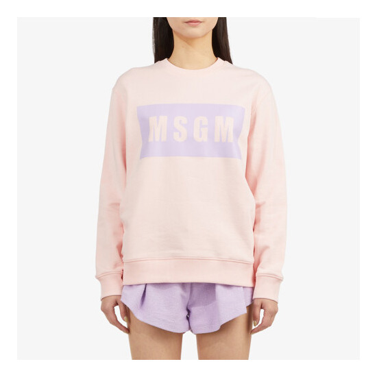 [MSGM] 여성 박스 로고 스웻셔츠 핑크 MGM22FRSW304PI