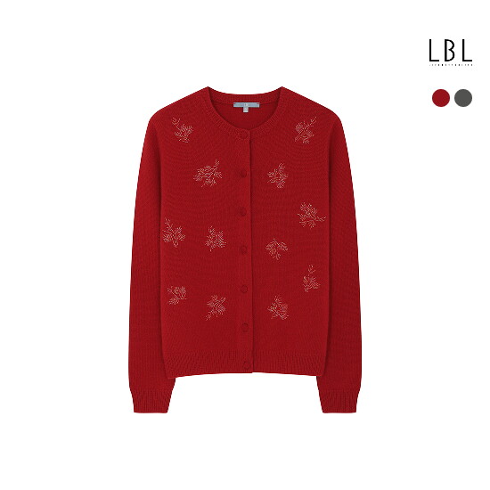 [LBL] ○[LBL X 로라애슐리] 26FW 캐시미어100 로라 가든비딩 가디건