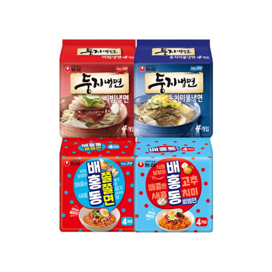 [농심]농심 배홍동 비빔면 4입 + 배홍동 쫄쫄면 4입 + 둥지냉면 4입