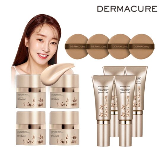 [DERMACURE] 더마큐어 베베 스킨 크림 더블구성 (대용량 42g×4 + 중용량 21g×4 + 퍼프4개)