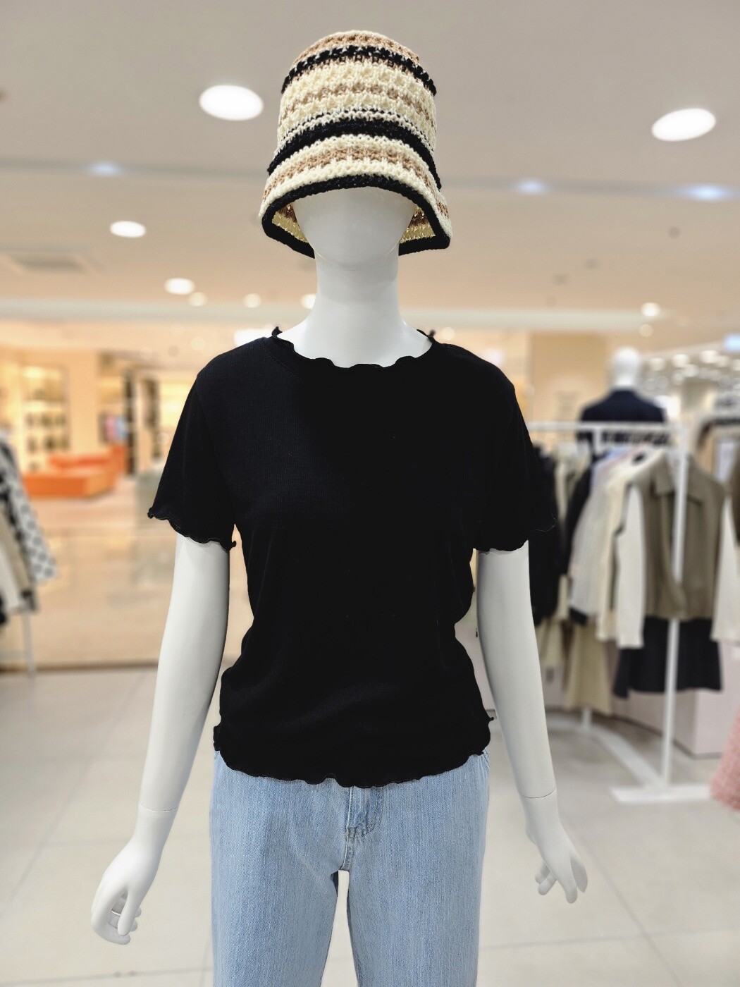 올리브데올리브 (롯데아울렛)(올리브데올리브) 쭈글이 라운드 티셔츠 (YW5ME320)