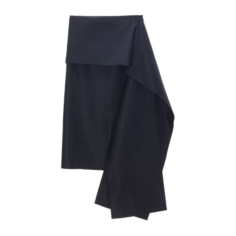 CARVEN 까르뱅 까르뱅 어시메트릭 드레이프 보우 스커트 6252K21162 N999