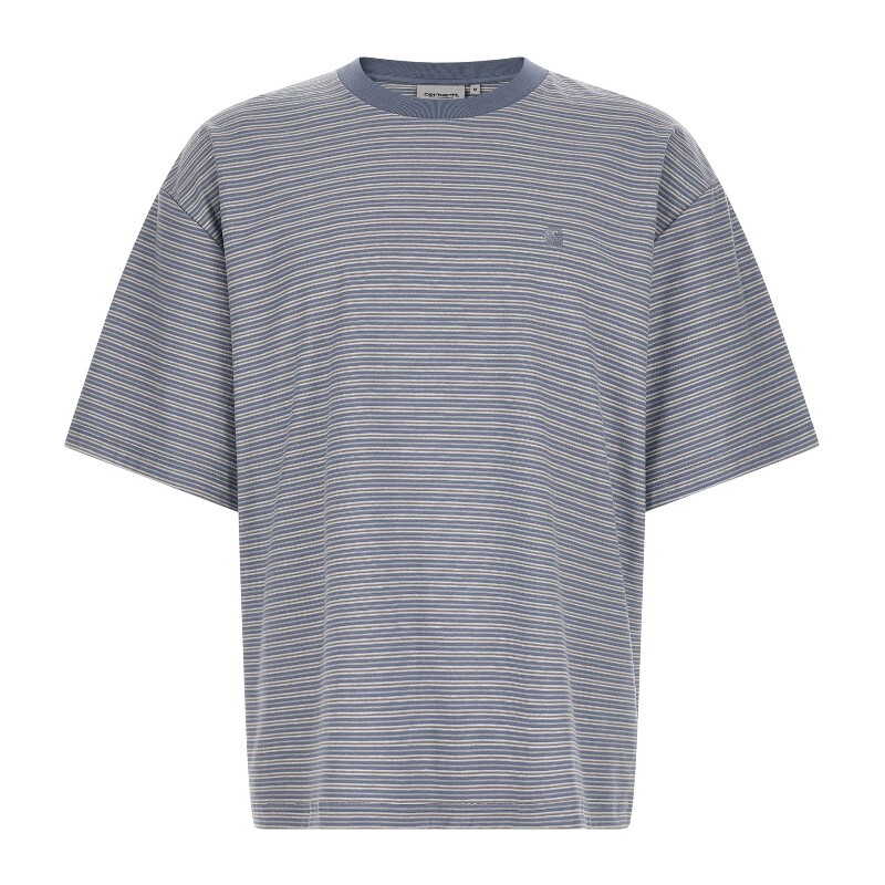 CARHARTT WIP 칼하트 칼하트윕 듀프리 스트라이프 로고 자수 티셔츠 I036854 3SGXX