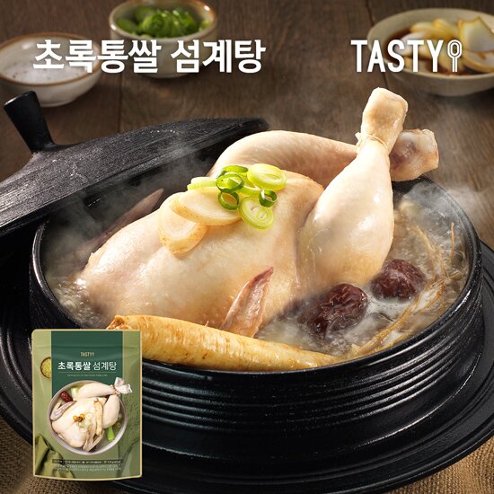 ◆강레오 초록통쌀 수삼 삼계탕 1.2kg*8팩