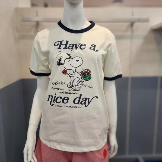 [클라이드(아울렛)]클라이드앤 HC03 여성 스누피배색반팔티NAY  FPBTS774F