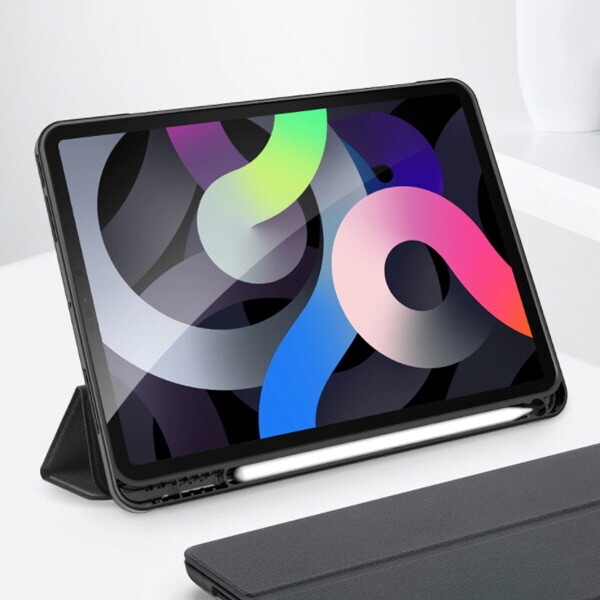 아미크(AM2C) 아미크 아이패드 에어4세대 10.9인치 패브릭 레더 슬림 스탠드 거치대 펜 슬롯 수납 홀더 폴리오 태블릿 케이스 커버 A2316 A2324 A2325 A2072