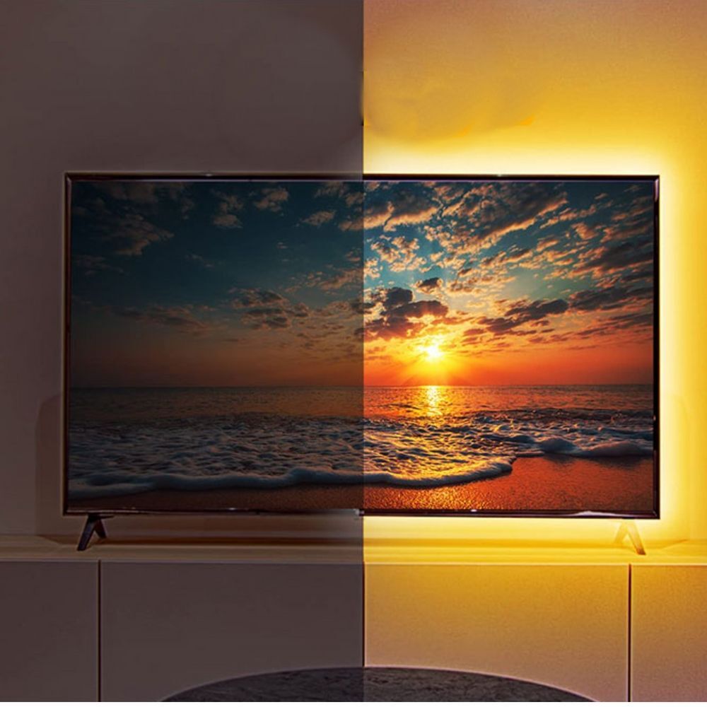 에이치플러스몰 WARM 무드라이트 1M 계단 SMD2835 TV 스트립 LED 거실