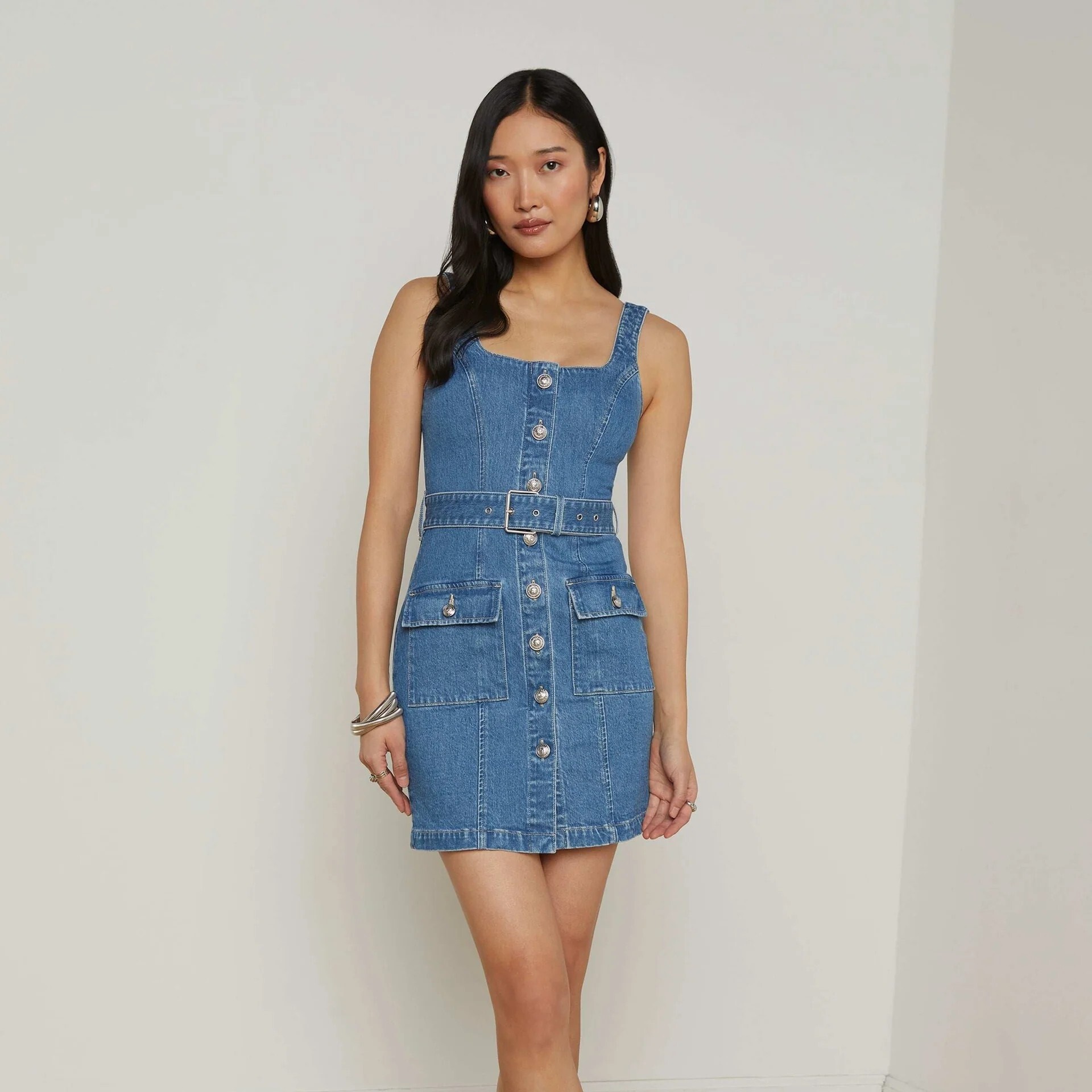 L'AGENCE 라장스(AVE) (예지 착용) Midy Denim Dress 61569NNBBB TIPT