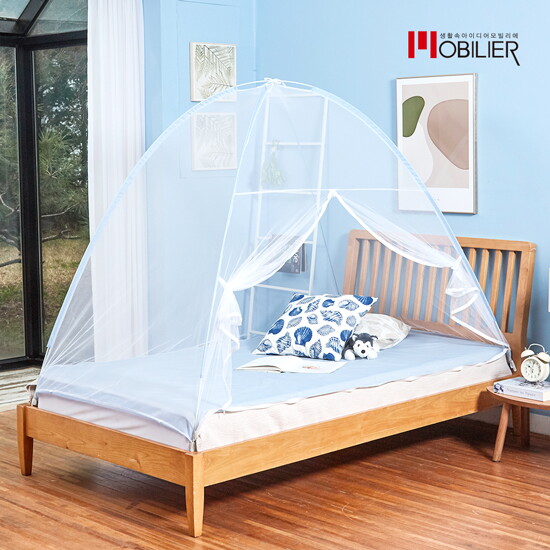 (주)베스트바이글로벌 모빌리에(MOBILIER) 모빌리에 텐트형 바닥도 빈틈없는 원터치 모기장 (더블)