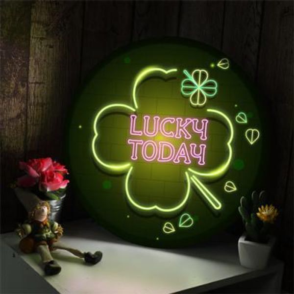 꾸밈 교보문고 꾸밈 ne275-LED액자35R 럭키투데이 LED사인홍보조명무드등