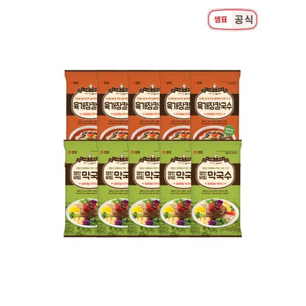 샘표 [하프클럽/샘표]샘표 육개장칼국수 125g x 5개 쟁반비빔막국수 126g x 5개 / 편의면