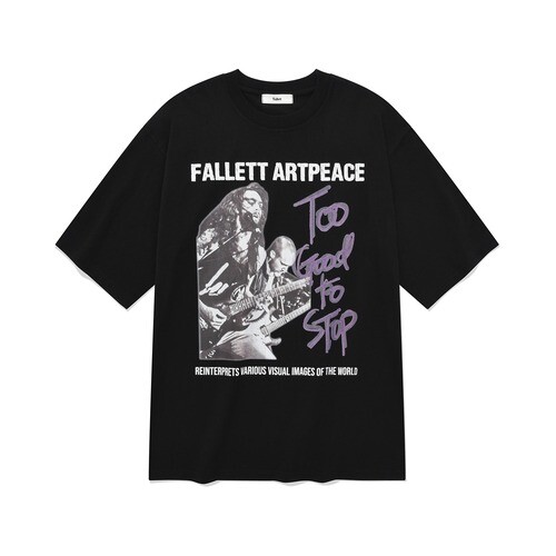 팔렛 기타브랜드 팔렛 락무드 밴드 그래픽 반팔티 블랙 3187516 FA2302ST18BK