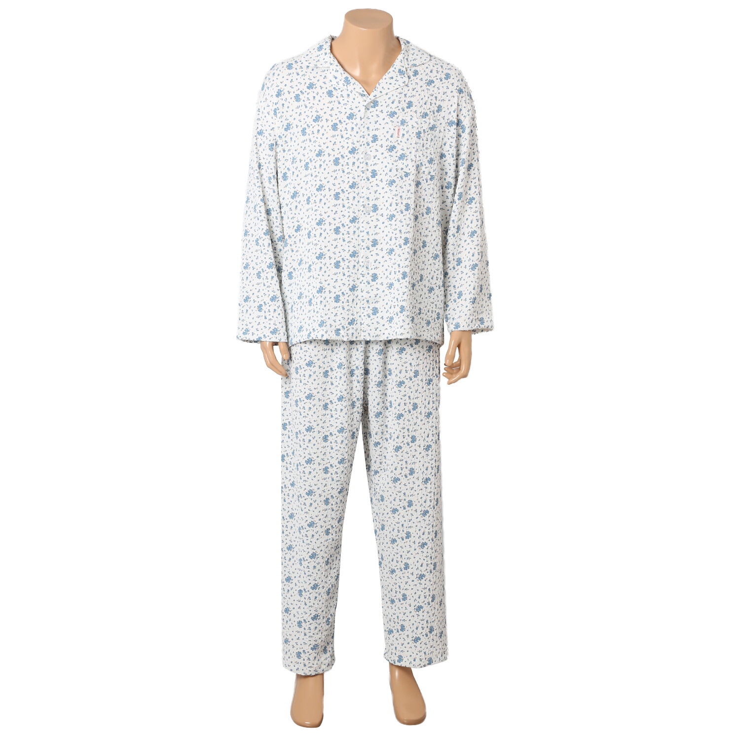 트라이엄프 남성 블루 버블 플라워 파자마세트 TDMPJ113BU