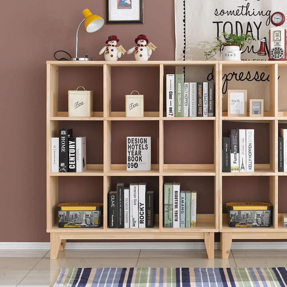 우아미아이 [우아미가구]미칸 편백 원목 9칸 인테리어 책장