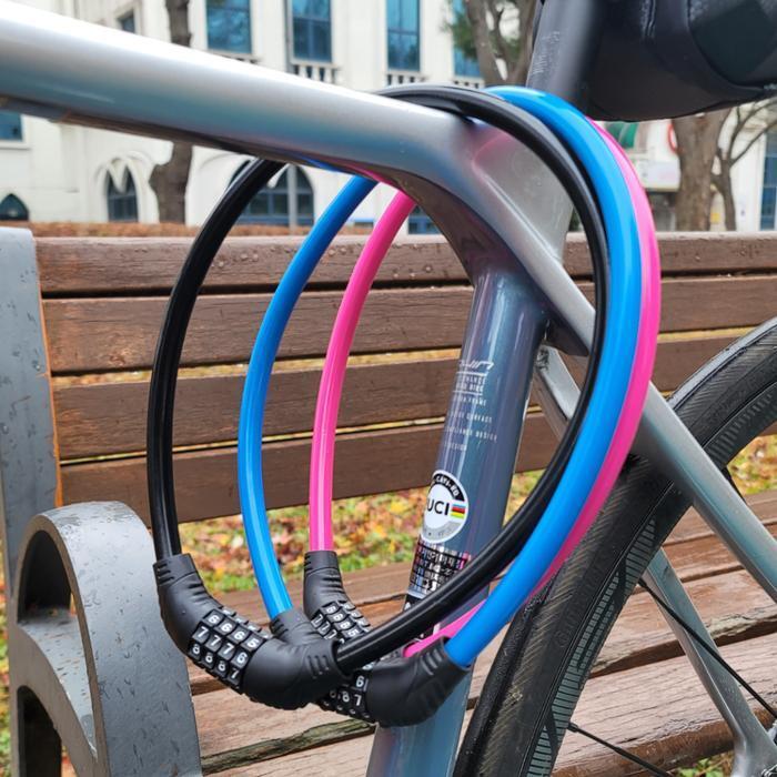 셀러허브 스포츠 자전거자물쇠 자전거 킥보드 와이어 비밀번호 자물쇠 자전거열쇠