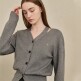 [누브][10/30 예약배송][누브] V-Neck Cut Out Cardigan - M. Gray