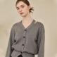 [누브][10/30 예약배송][누브] V-Neck Cut Out Cardigan - M. Gray