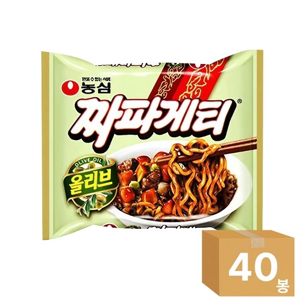 (주)더블유쇼핑 농심 [하프클럽/농심]올리브<b>짜파게티</b> 140g (1box,<b>40봉</b>) 랜덤박스