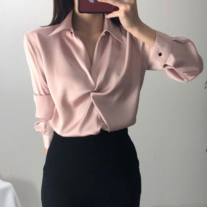 기타 [주식회사 브이와이][JHL70636_51IB]꼬임 블라우스 베이직 모던 하객룩 (29883756A)