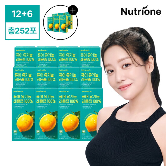 [뉴트리원]■[방송에서만][12+6박스]뉴트리원 퓨어 유기농 레몬즙 100 (20 g * 14포 (280 g) * 18박스)