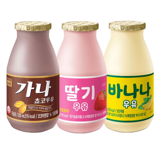 [푸르밀]푸르밀 가공유 초코우유/딸기우유/바나나우유 225ml 8개입x3종 24개입
