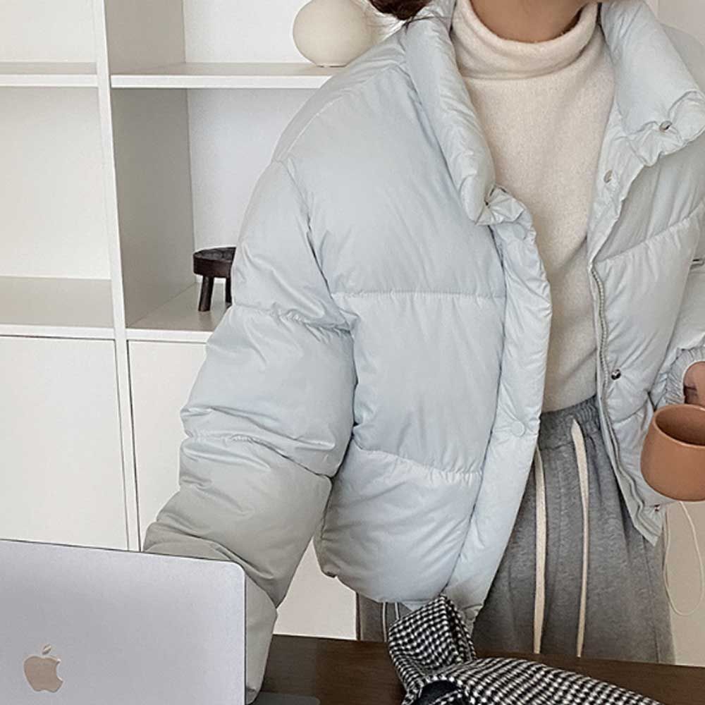 석진케이 후드집업자켓 여학생 대학생 귀여운 겨울 크롭 패딩 퍼플 필수템 데일리아우터