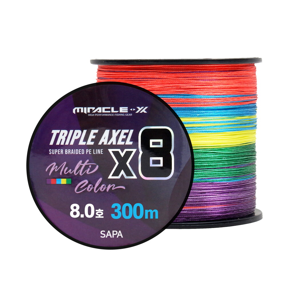 싸파 싸파 미라클 트리플악셀 8합사 300M 8호 오색 멀티