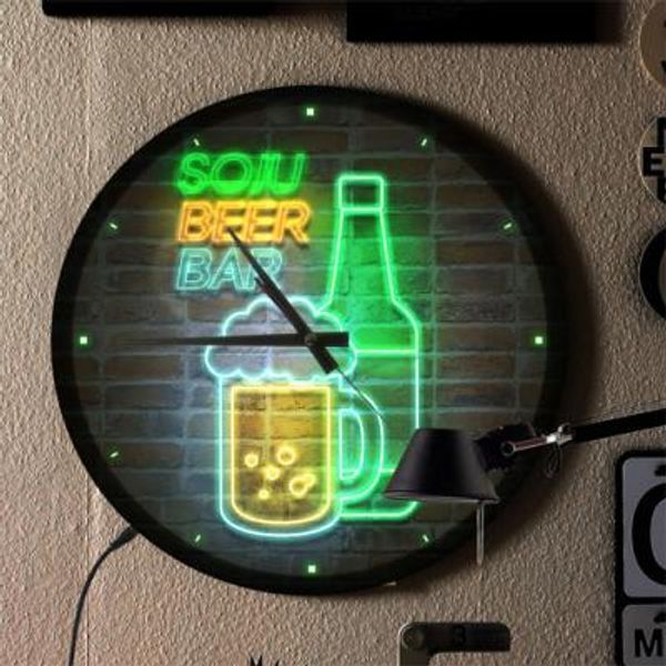 교보문고 꾸밈 nx146-LED시계액자35R 소주맥주바