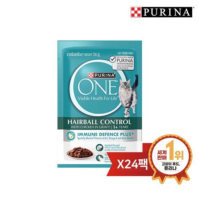 브이펫 원 캣 습식 파우치 헤어볼관리 70g 24팩