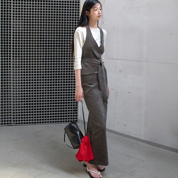 아틀리에 나인  HAVN SET-UP VELVET MAXI SKIRT (SK5114)