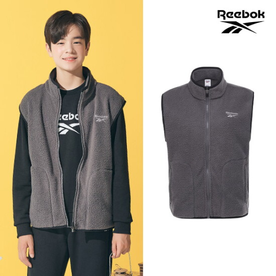 [푸마 키즈][REEBOK] 리복키즈 주니어 플리스 하이넥 베스트 남아 그레이