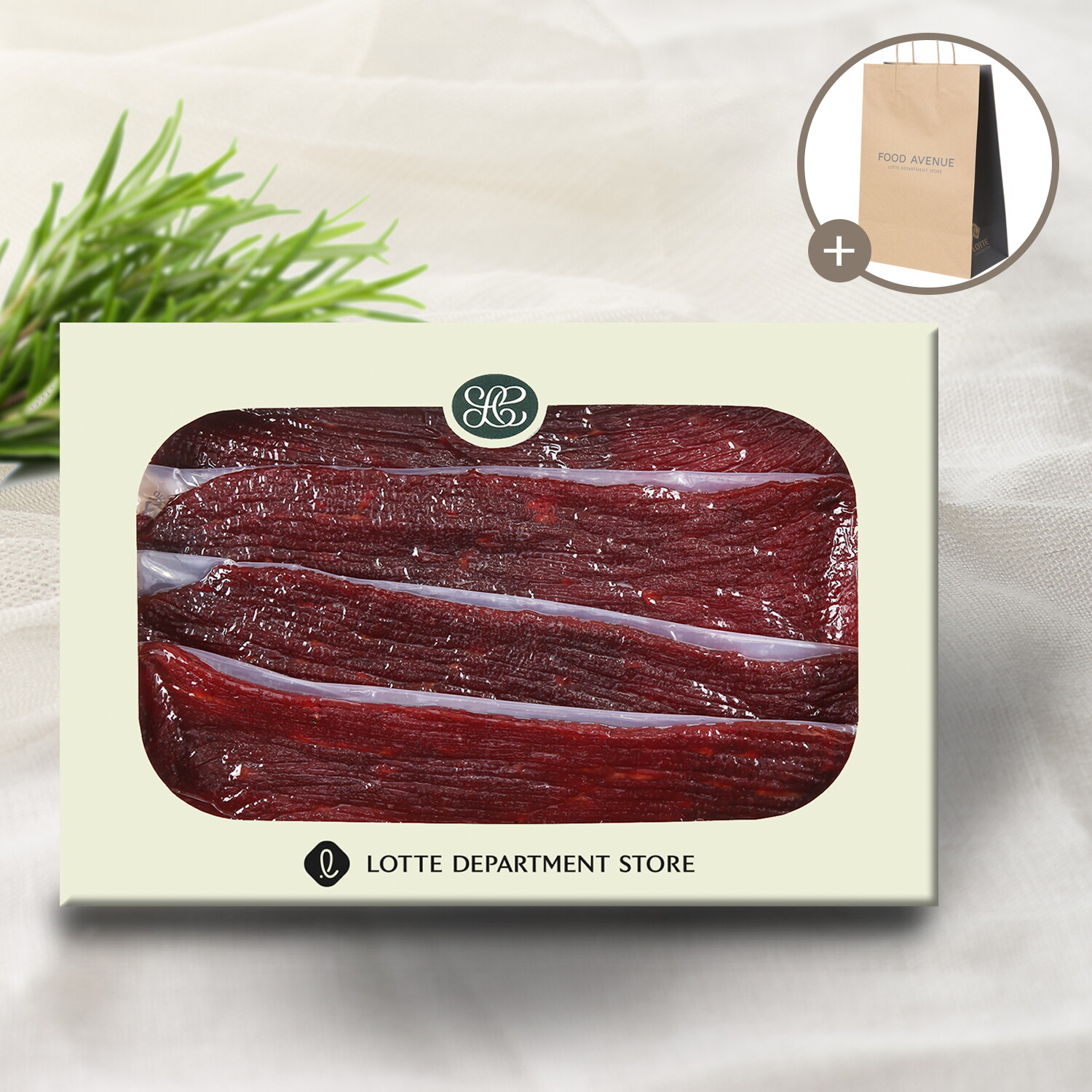 도톰로스(백) (명절대량구매)(명절특가) 실속형 홍두깨 소고기육포선물세트 340g(30개이상)