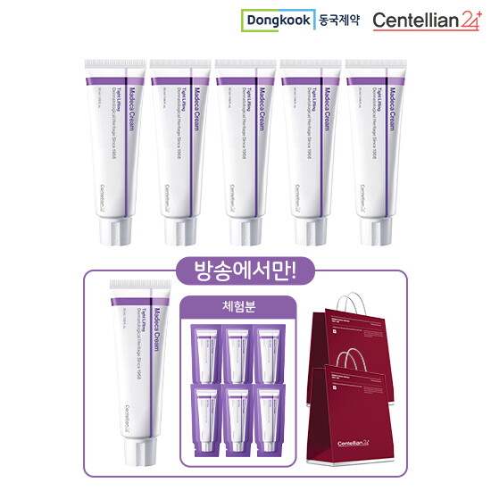 [센텔리안24]★방송중에만★센텔리안24 마데카크림 타이트 리프팅  50ml*6통 + [무료체험분]1ml*6매 + [전고객] RED 쇼핑백 2매