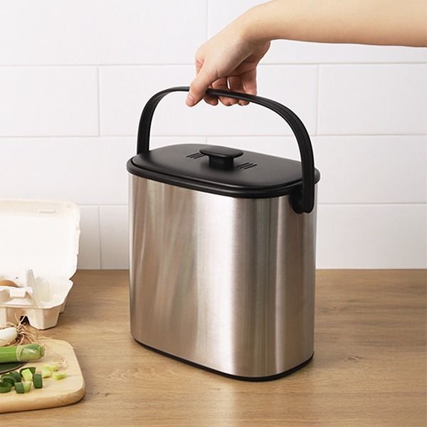 교보문고 히키스 싱크대용 304 위생스텐 냄새차단 음식물 쓰레기통 5L